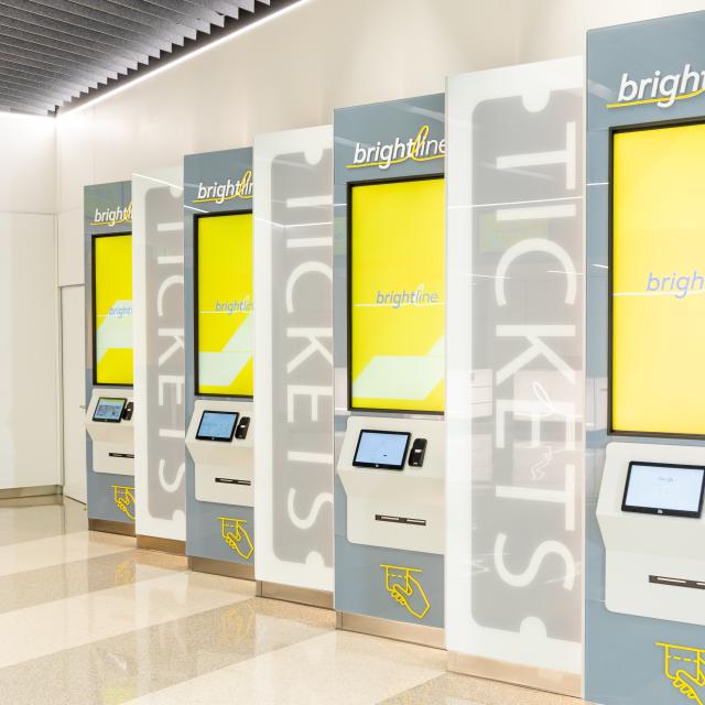 Brightline Orlando station ticketing kiosk