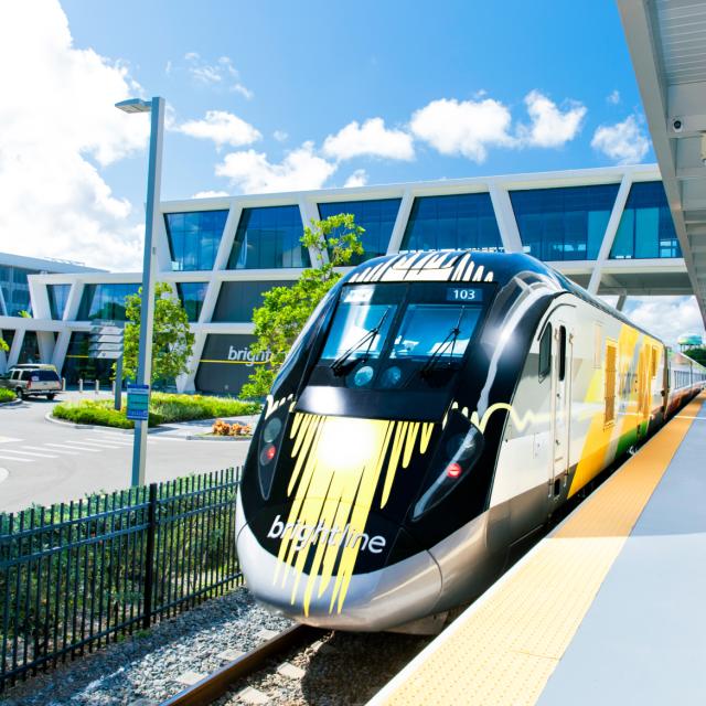 Brightline train at station