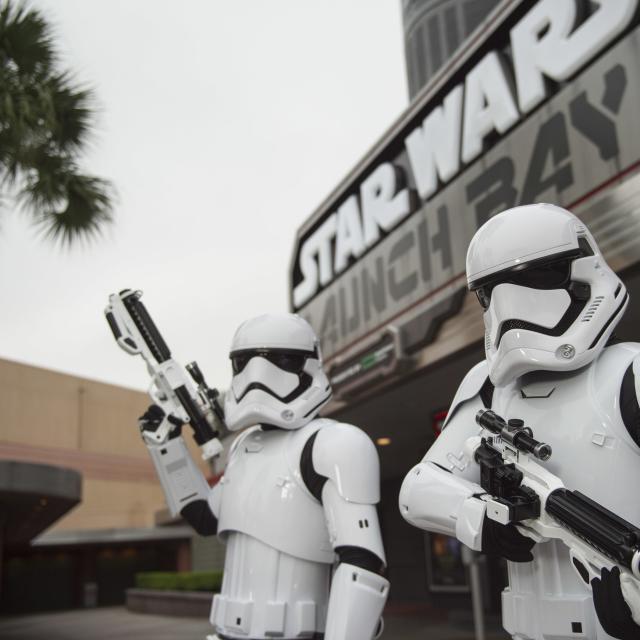 Star Wars Launch Bay is the central locale for guests to celebrate all things Star Wars at Disney's Hollywood Studios at Walt Disney World Resort. Inside, guests may encounter beloved Star Wars characters, play the latest Star Wars interactive video games, explore galleries full of treasured memorabilia and authentic replicas of large-scale Star Wars artifacts, including ones from Star Wars: The Force Awakens, and have access to Star Wars merchandise. (David Roark, photographer)