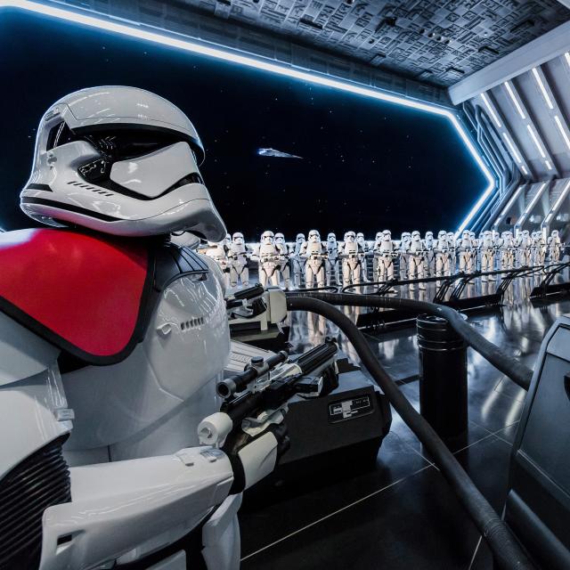 RISE OF THE RESISTANCE -- Disney guests will traverse the corridors of a Star Destroyer and join an epic battle between the First Order and the Resistance – including a face-off with Kylo Ren – when Star Wars: Rise of the Resistance opens Dec. 5, 2019 at Walt Disney World Resort in Florida and Jan. 17, 2020 at Disneyland Resort in California. At 14 acres each, Star Wars: Galaxy’s Edge at Disneyland Park and Disney’s Hollywood Studios is Disney’s largest single-themed land expansion ever. (Joshua Sudock/Disney Parks)