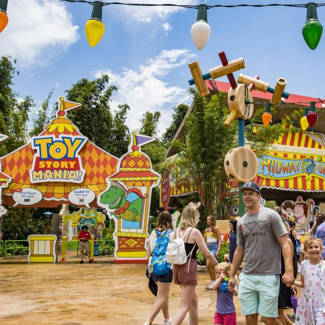 Toy Story Mania! located in Toy Story Land at Disney’s Hollywood Studios.