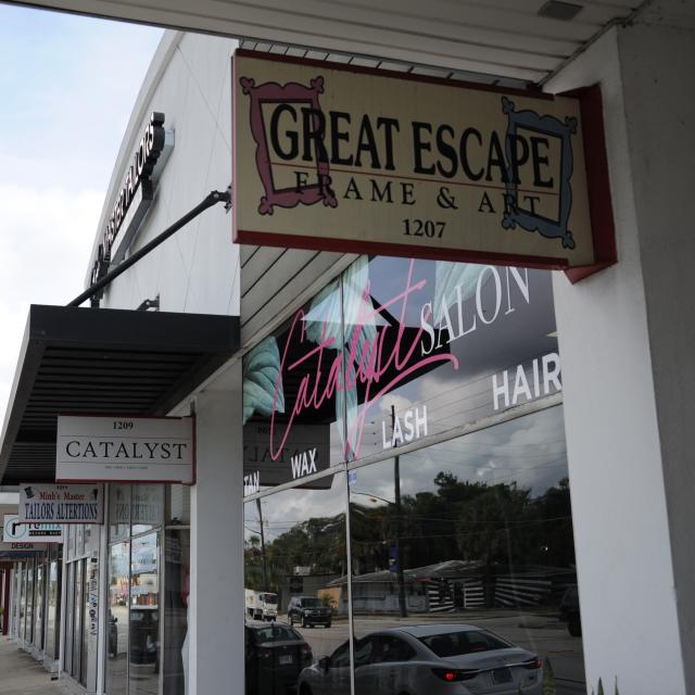 Great Escape Frame & Art and Catalyst Salon shops in Mills 50
