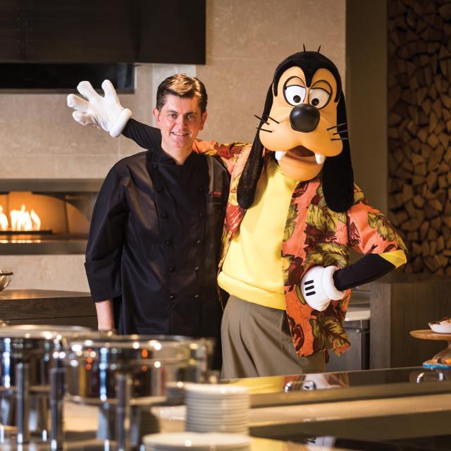 goofy and a chef at the Four Seasons Resort Orlando