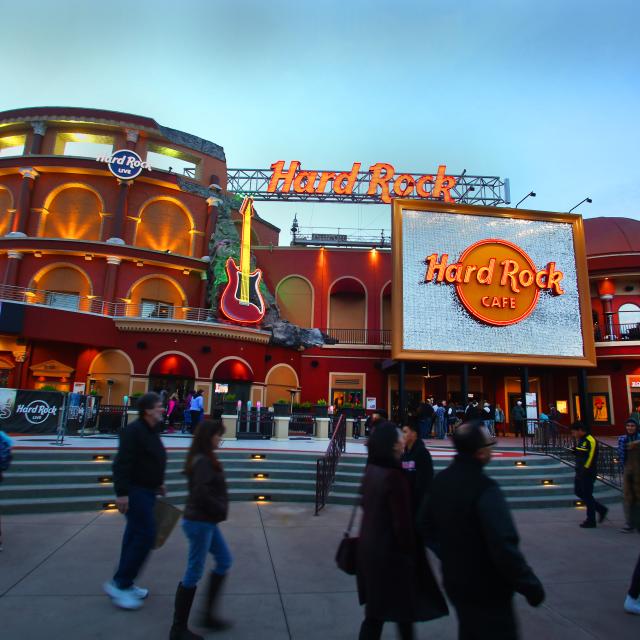Hard Rock Cafe & Live exterior with people