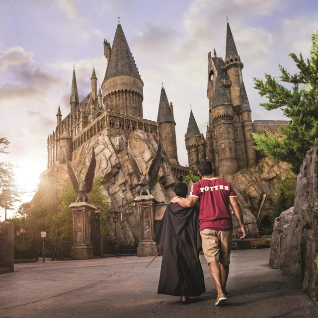 Universal's Islands of Adventure father and son Hogwarts Castle