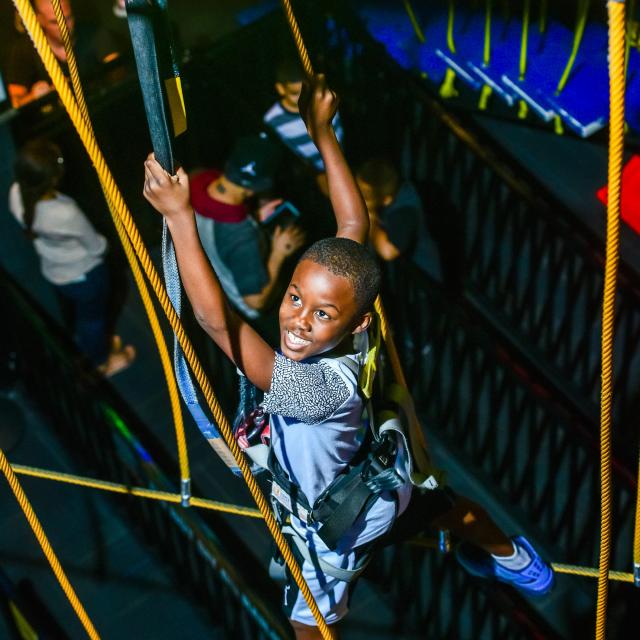 WonderWorks boy on ropes course