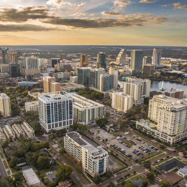 Downtown Development Board aerial view of Downtown during day