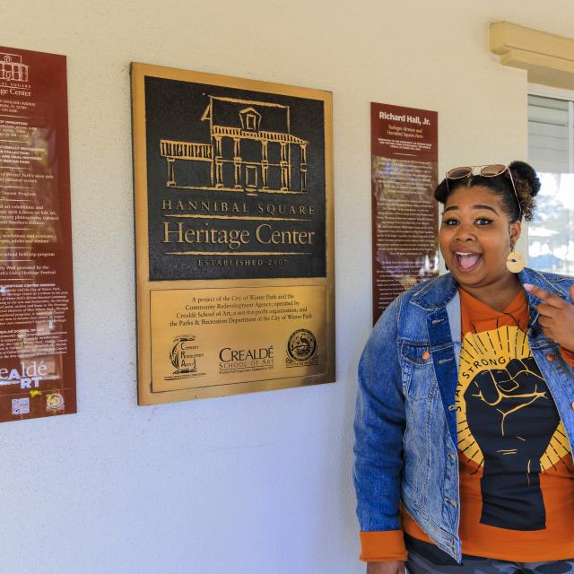 Influencer Katrina Dandridge visits Hannibal Square Heritage Center